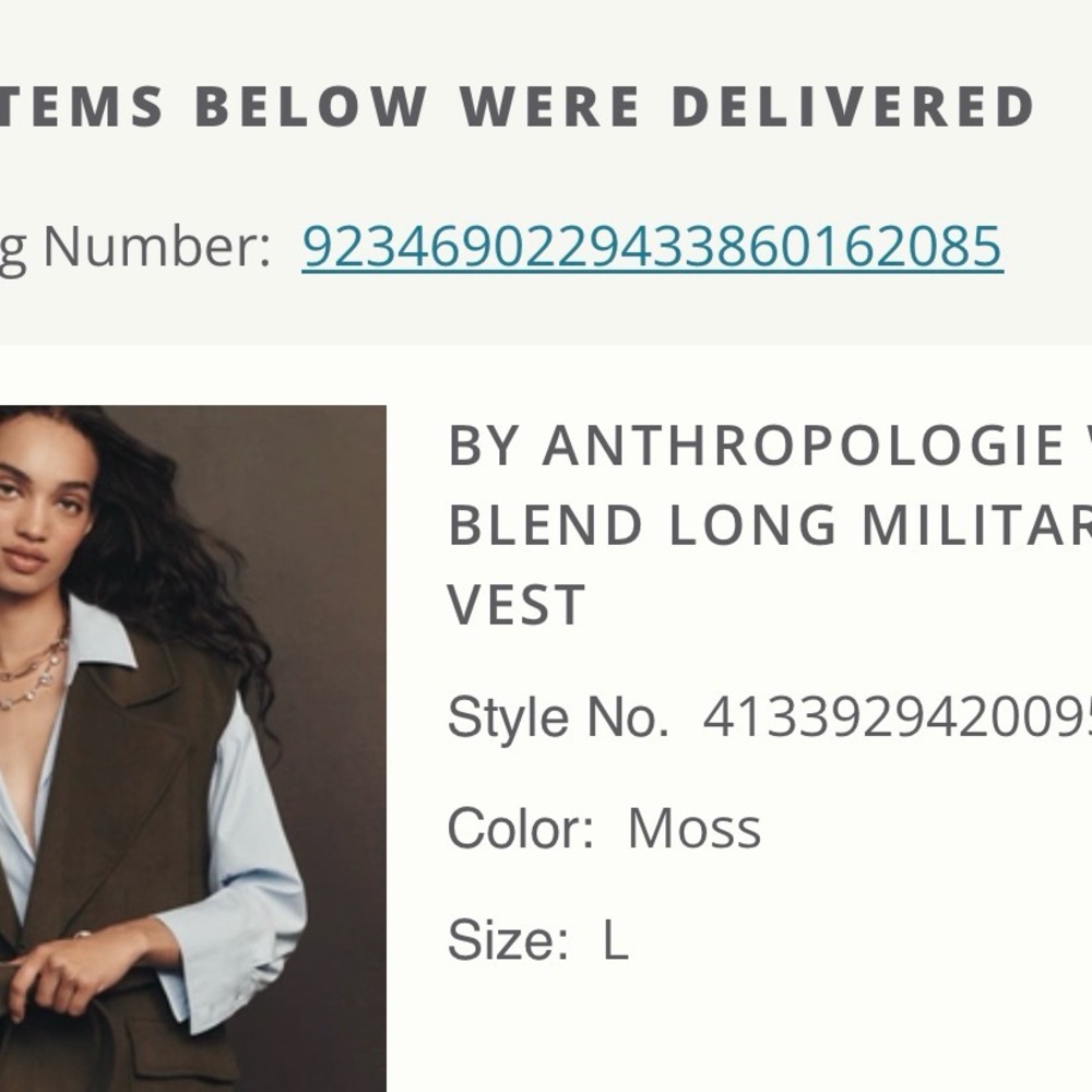 NWT Anthropologie Long Military Vest Olive Green size large - Picture 2 of 7